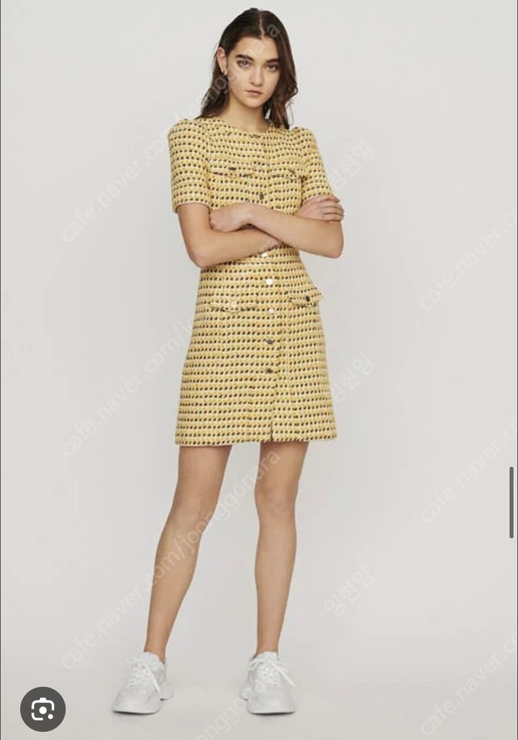 마쥬 트위드 금사 포인트 반팔 미니 원피스 34사이즈 상품이미지1