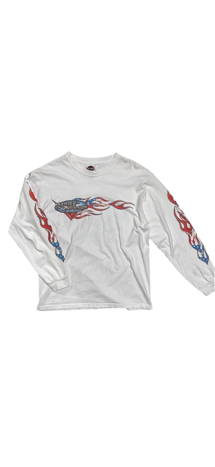90s Harley davidson flame long-sleeve 상품이미지1