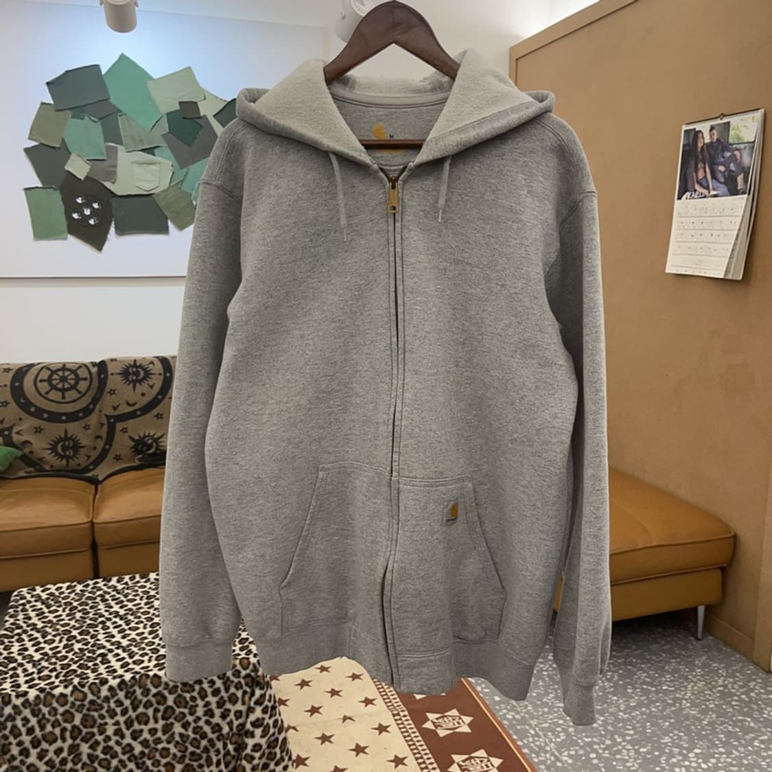 칼하트 베이직 빈티지 캐주얼 오버핏 기모 집업 M C09234 상품이미지3