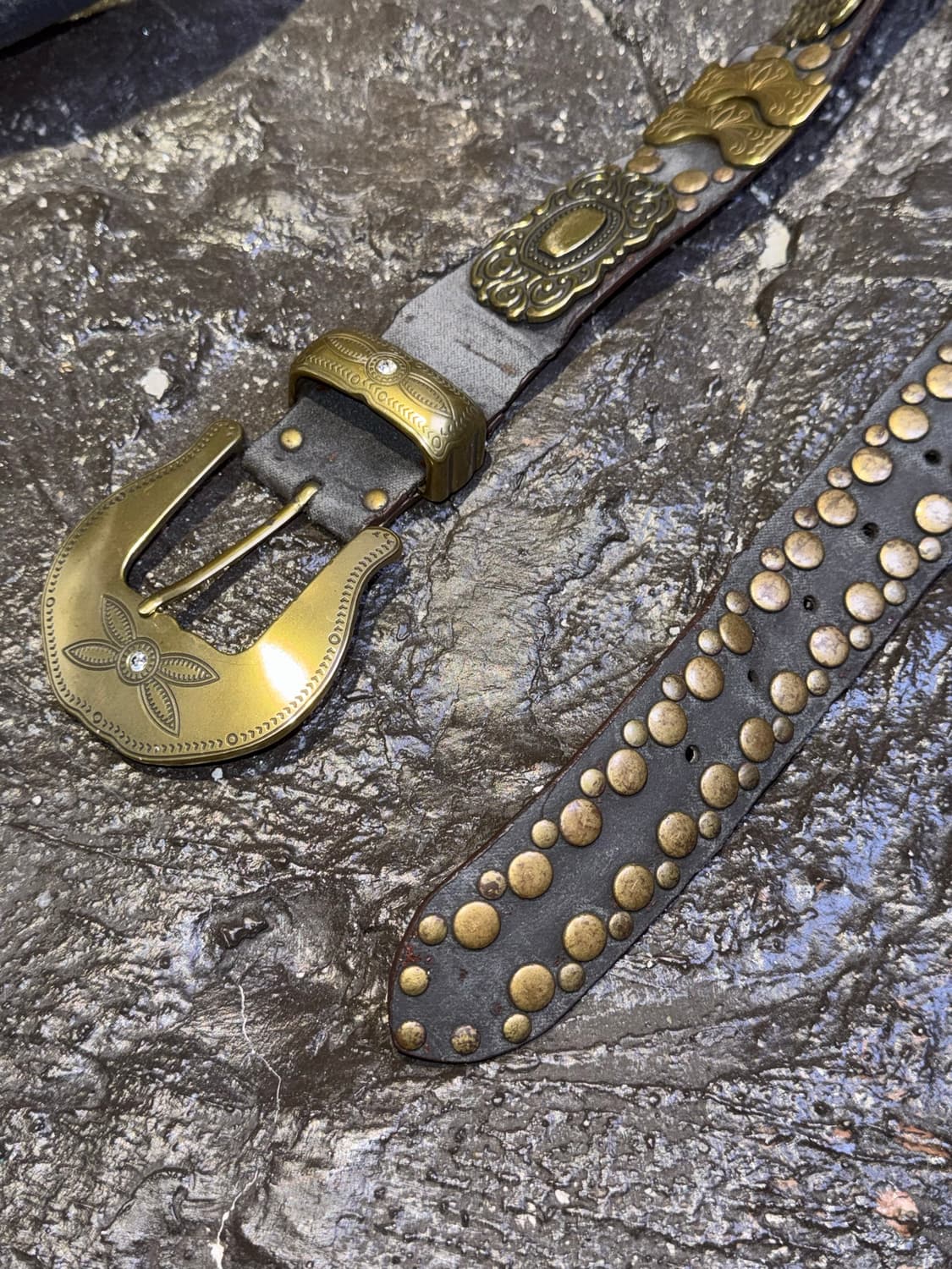 Vintage brass studs Belt  상품이미지3