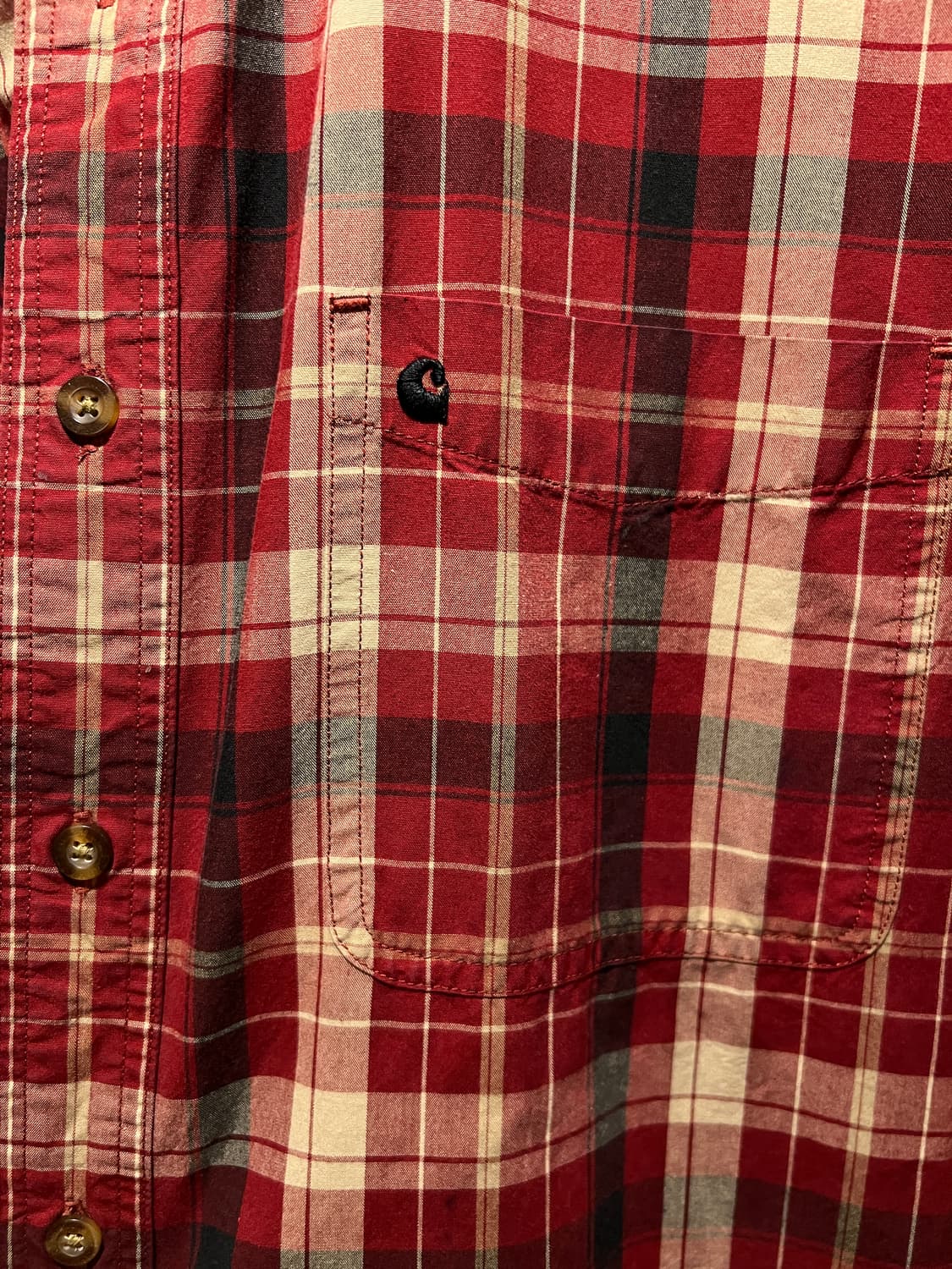 [2XL]칼하트 USA 레드 타탄체크 워크 셔츠 상품이미지3