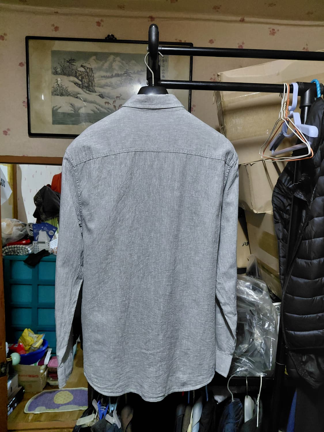 [지오다노]면,마 혼방 그레이 셔츠XL(105)사이즈 상품이미지2