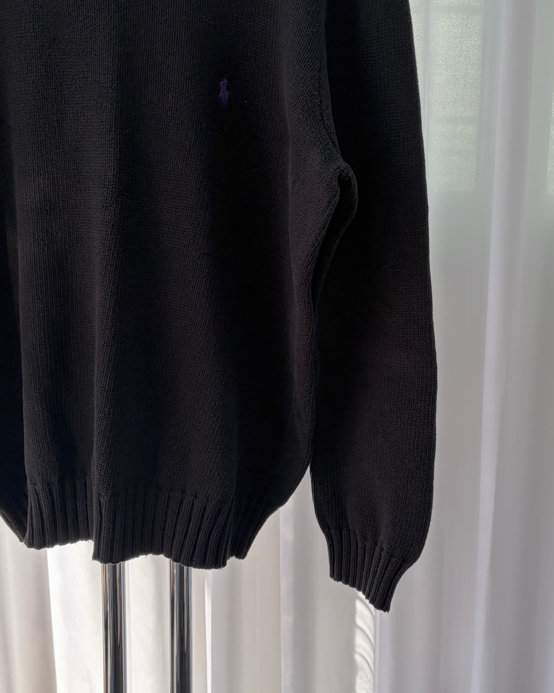 [M]폴로 랄프로렌 블랙 라운드넥 코튼 니트 상품이미지5