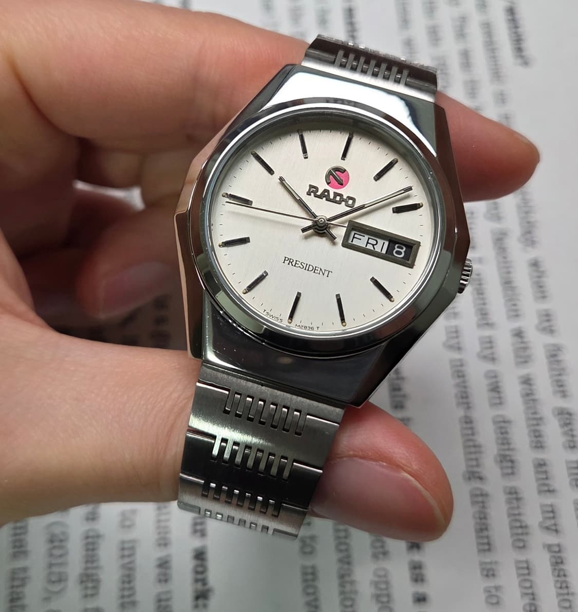 빈티지 라도 프레지던트 순정 실버판 데이데이트 오토매틱 브레이슬릿 ver 상품이미지3