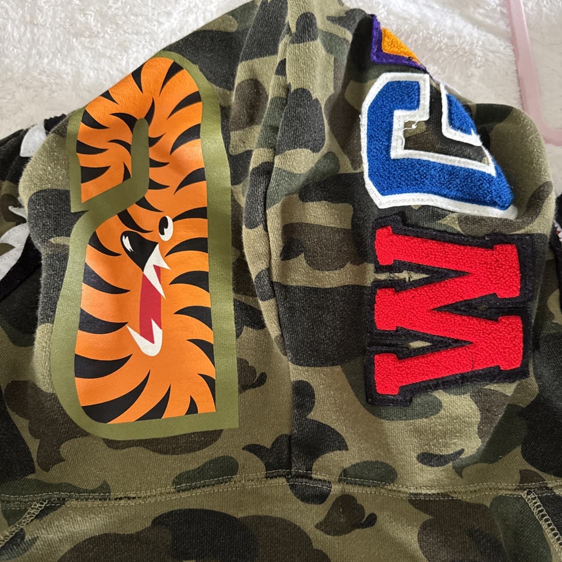 베이프 1st 카모 샤크 후드집업 녹계 2XL 상품이미지8