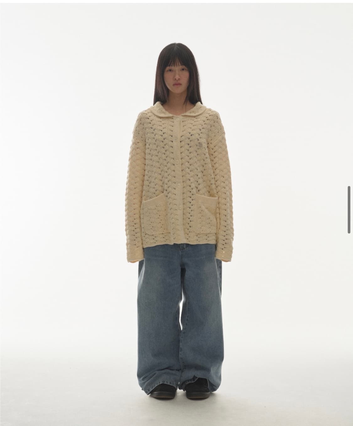 WAVE KNIT CARDIGAN IVORY 상품이미지2