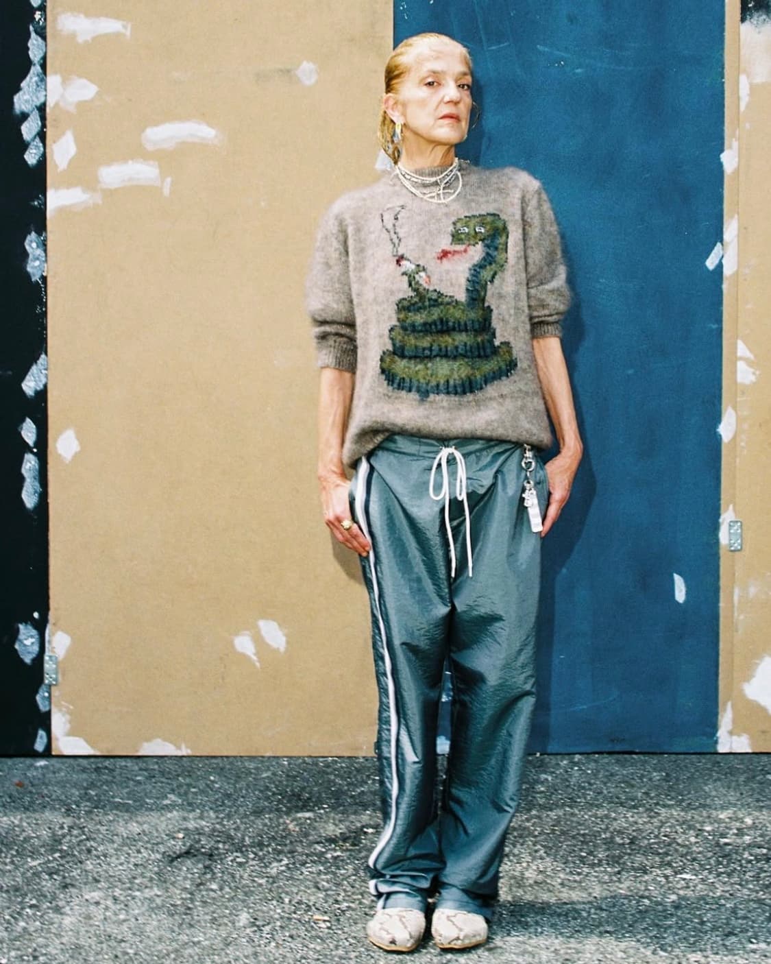 [S,M,L]마리아노 25ss 스네이크 모헤어 니트/브라운 상품이미지3