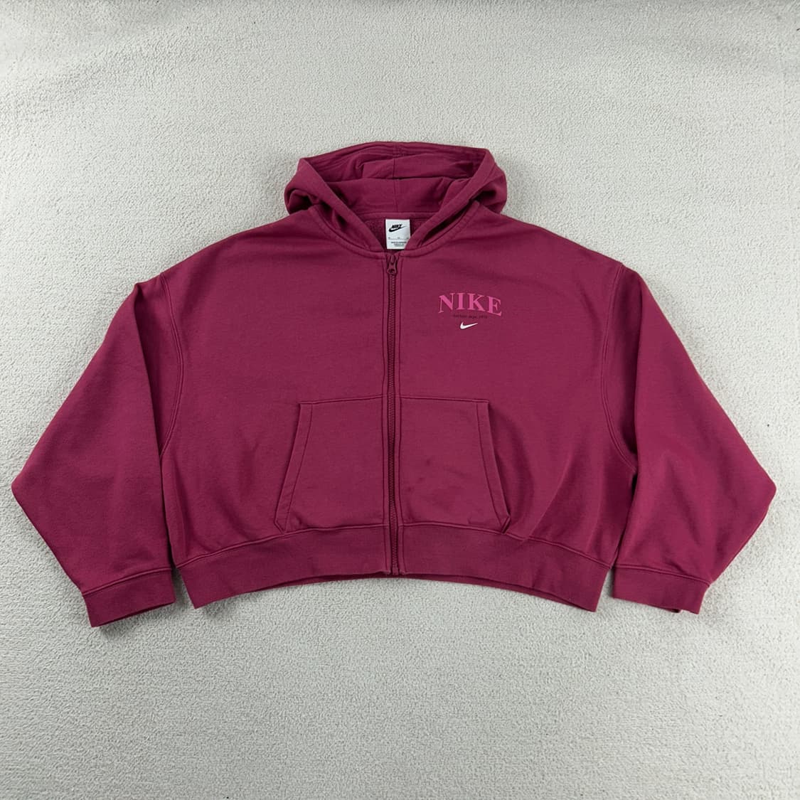 나이키 신형 빅로고 핑크 크롭 후드집업 상품이미지2