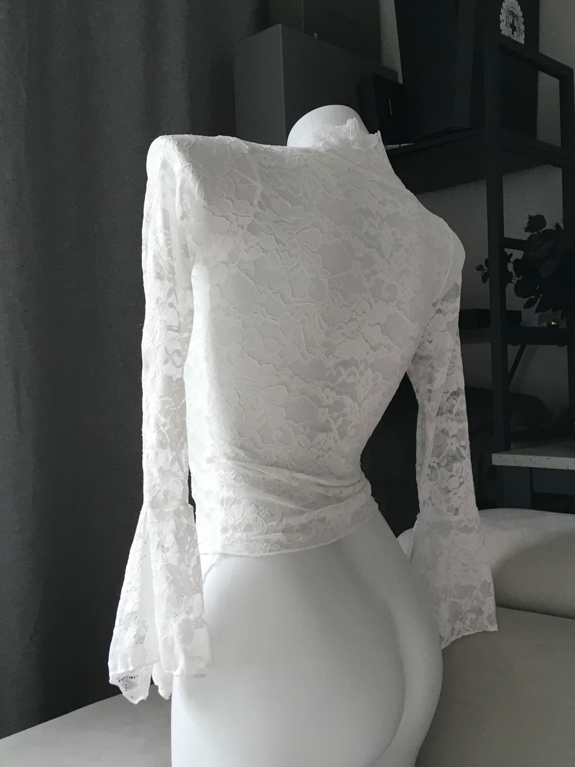 ༒ White Flower Lace Top  상품이미지2