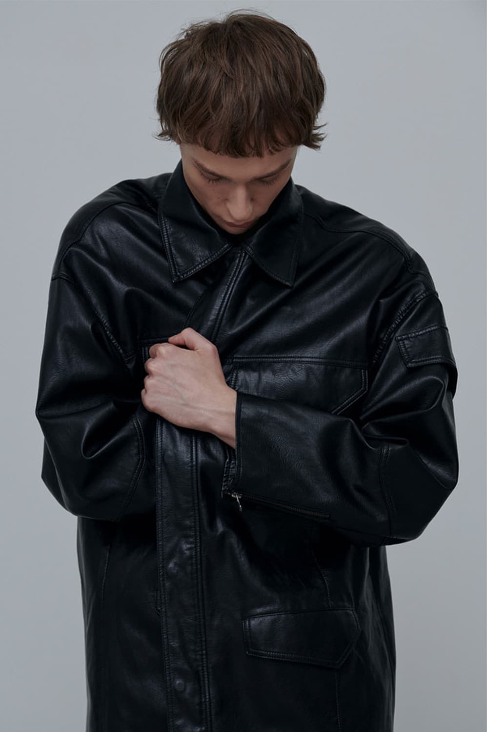 애니타임로릭 레더 필드 자켓 블랙 L 상품이미지4