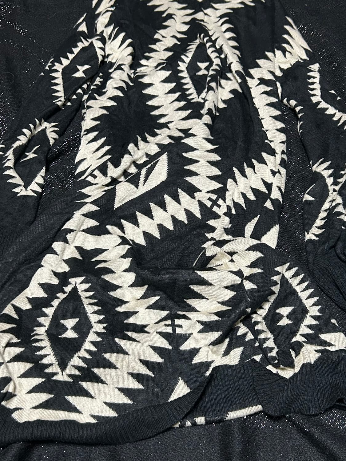 2000s JPN 에스닉 레이어드 롱 블랙 가디건 상품이미지3