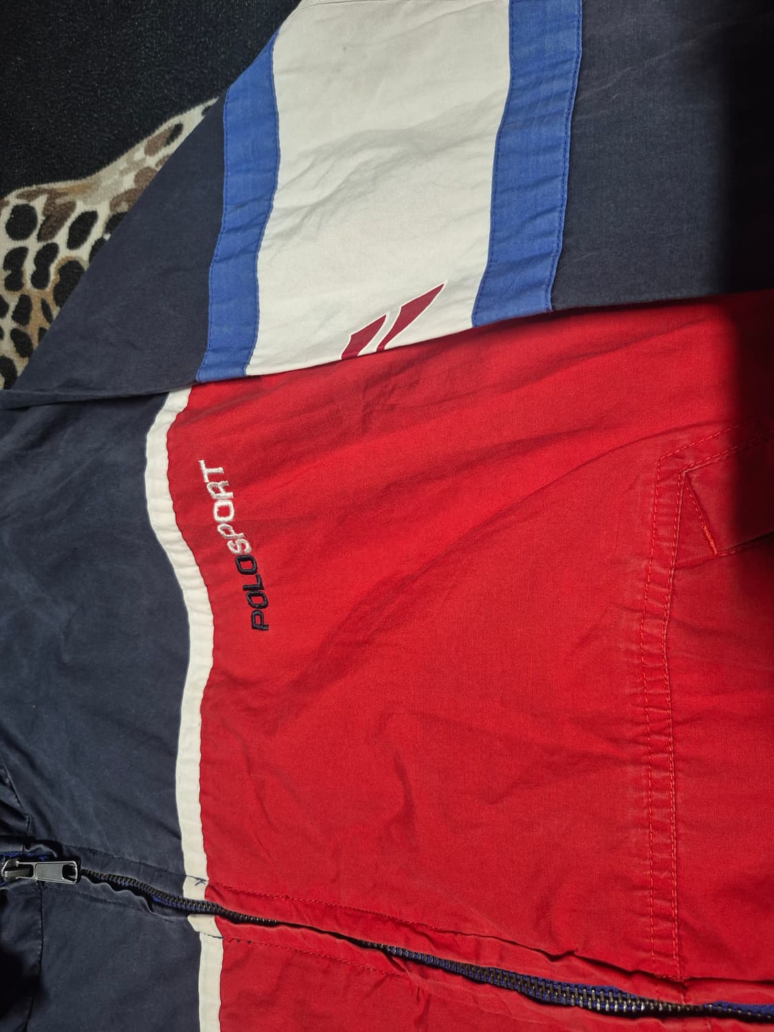 90's 폴로스포츠 컬러블록 히든후드 자켓 XL 정품 상품이미지2