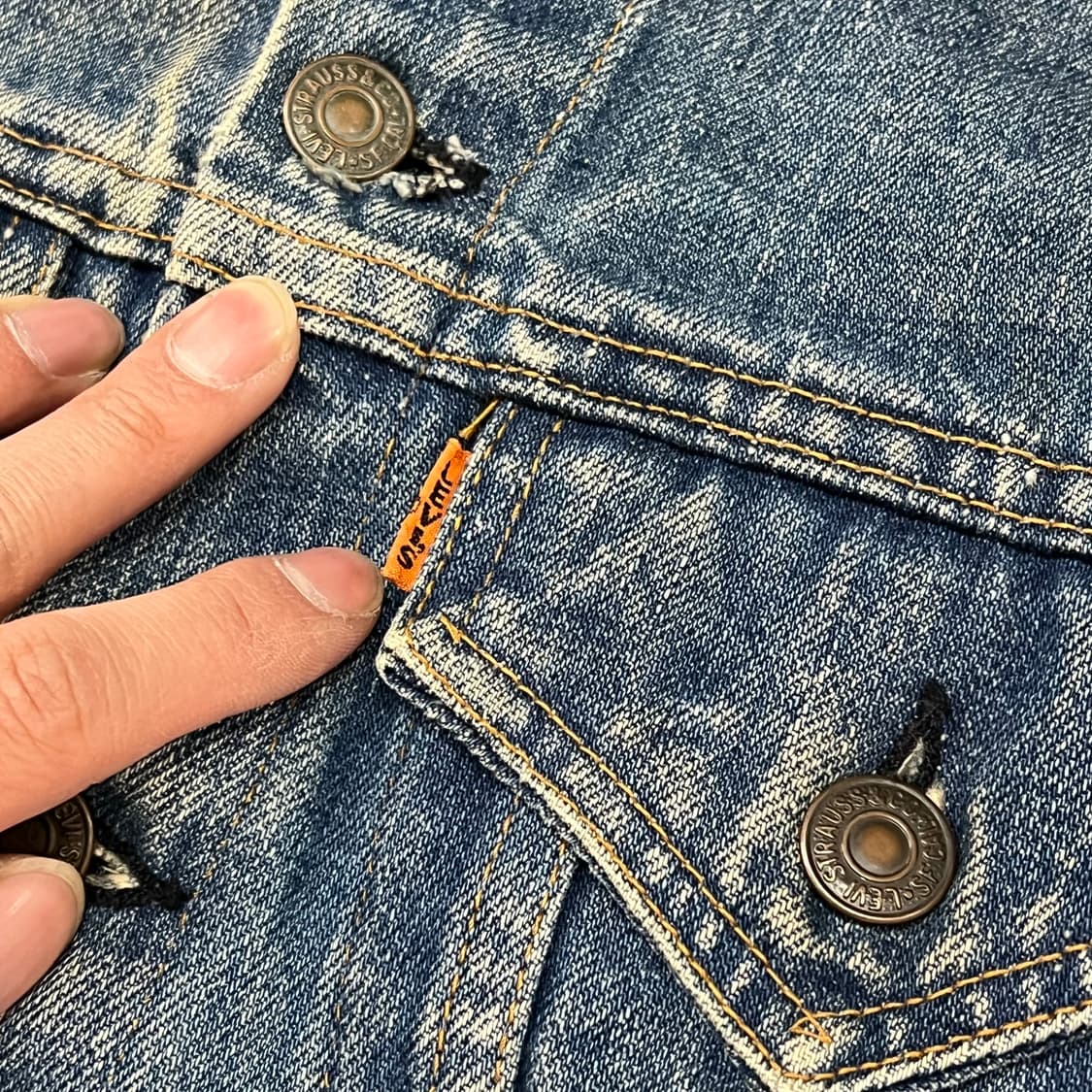  70s 리바이스 오렌지탭 빅E 데님 트러커 자켓 y15917 상품이미지4