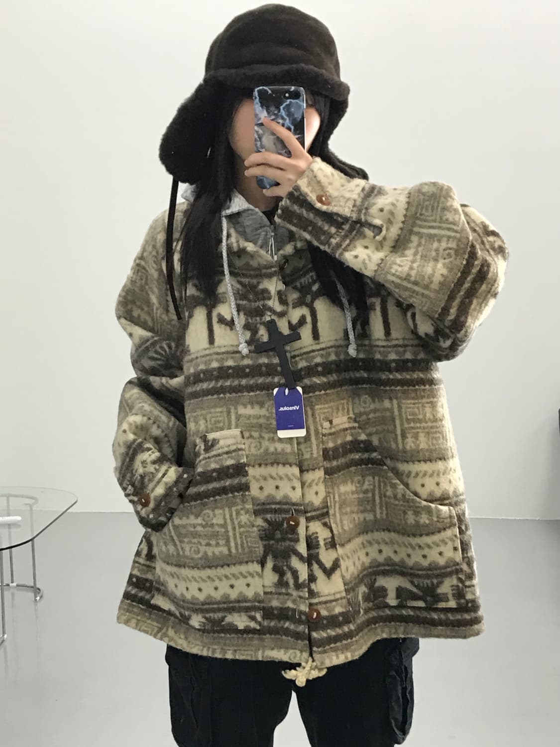 에콰도르산 알파카 블랭킷 재킷 상품이미지2