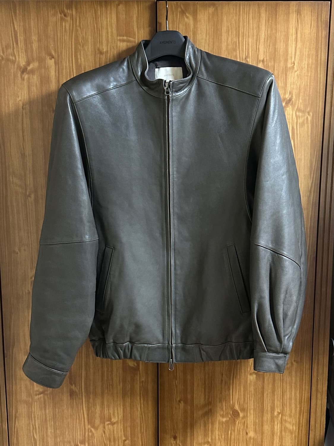 아모멘토 램스킨 레더 블루종 M사이즈 판매 상품이미지1