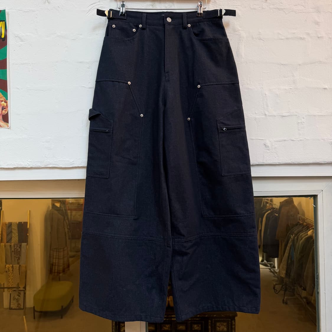 Haleine 알렌느 벨티드 카펜터 카고 데님 팬츠 네이비1 상품이미지1