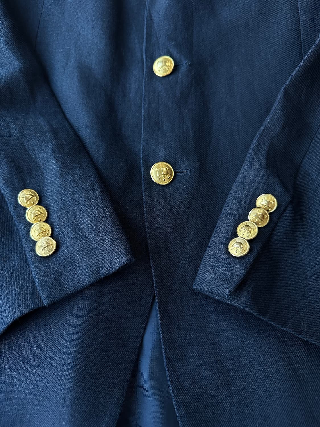 폴로 린넨 네이비 금장 블레이저 44R (Made in Italy) 상품이미지4