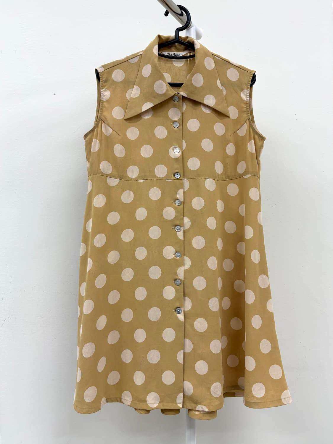 빈티지 도트 슬리브리스 블라우스 상품이미지4