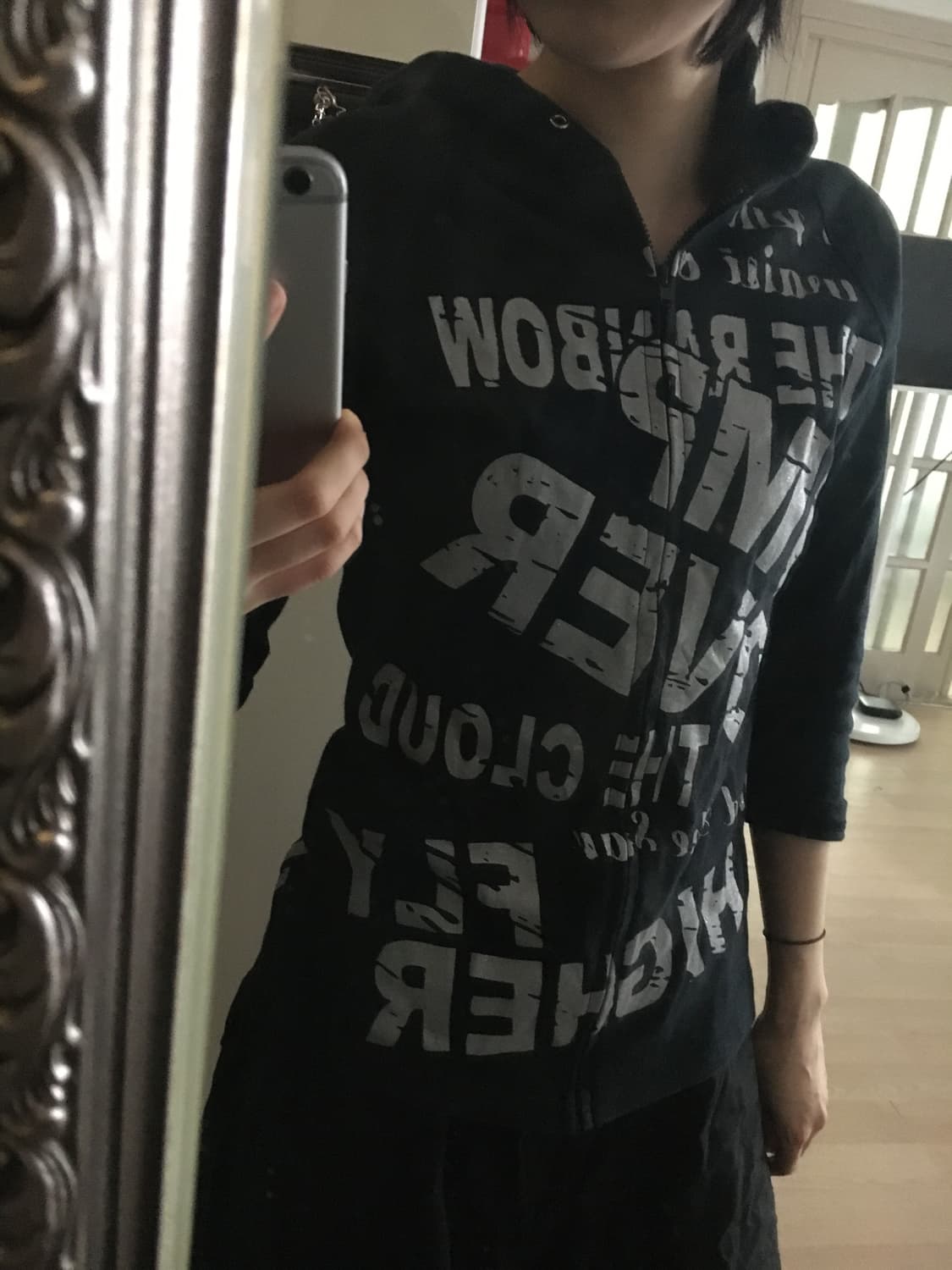 빈티지 레터링 후드집업  상품이미지1