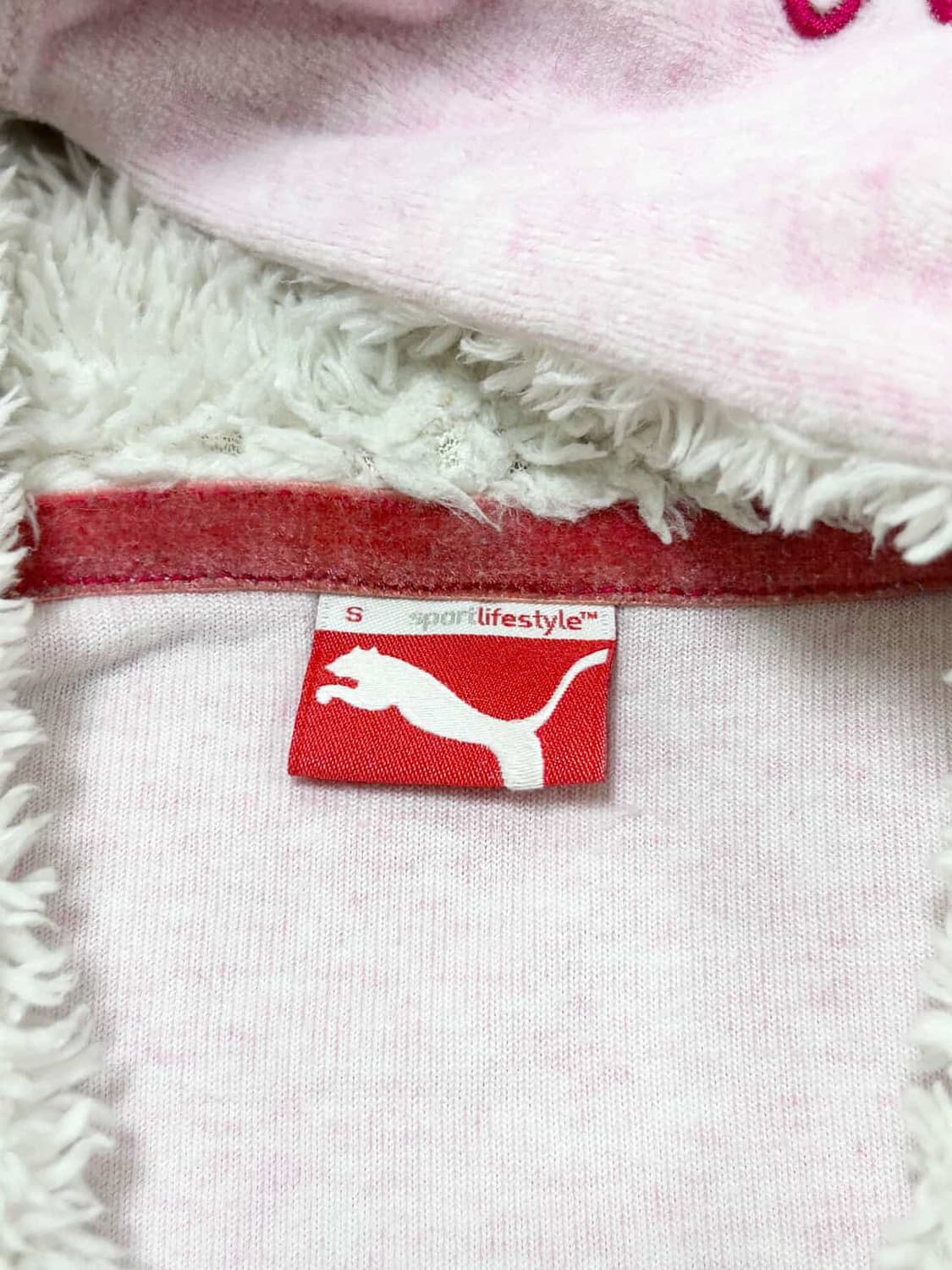 퓨마 JAPAN 뮤트핑크 벨벳 후드집업 상품이미지8