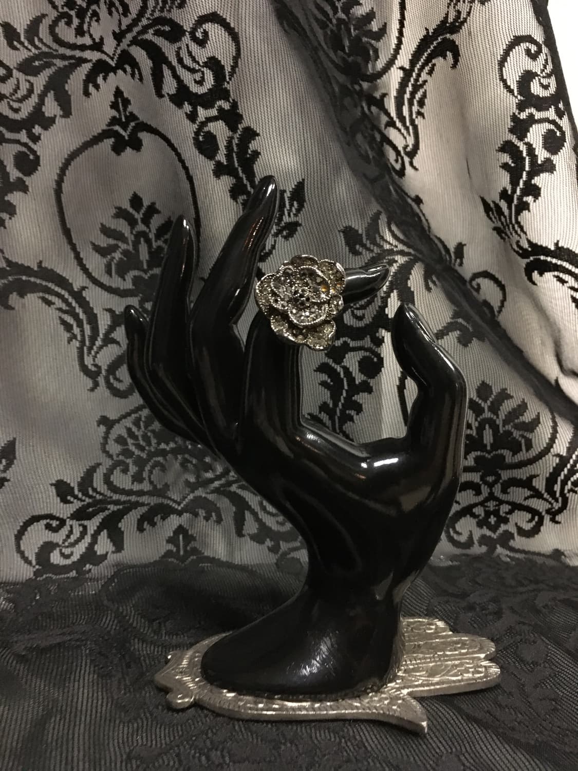 Vintage 핀터레스트 빅 로즈 장미 팬던트 링 반지 상품이미지4