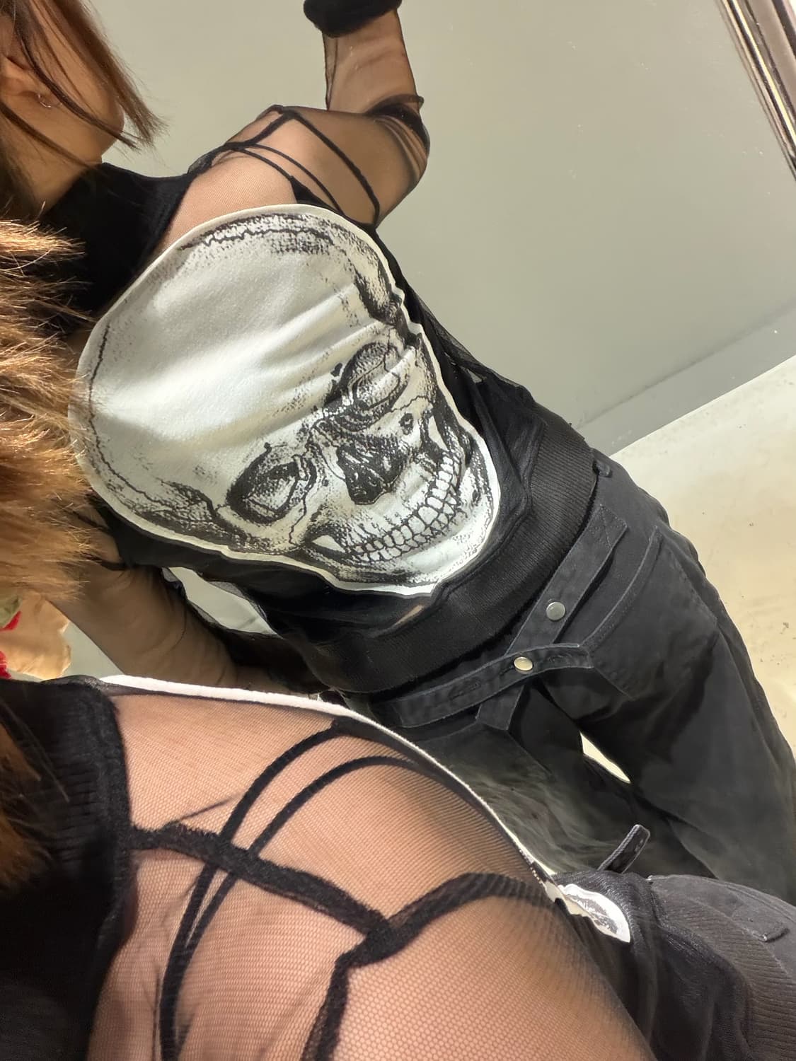 Glad news back skull see-through jk 상품이미지5