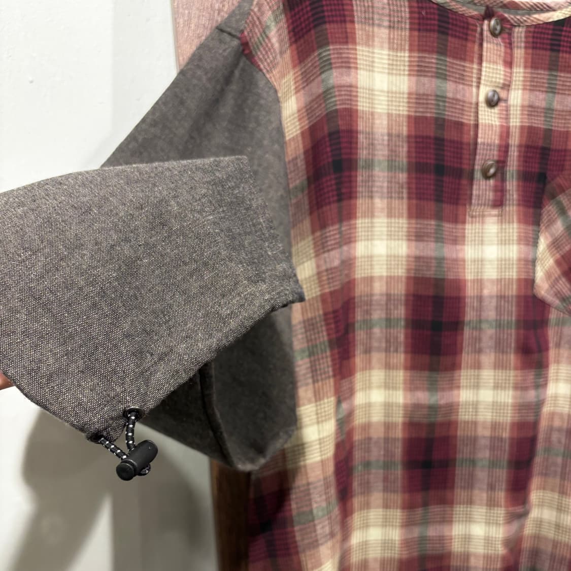 고슬로우카라반 체크 포켓 코지 배색 셔츠 아메카지 모리 상품이미지7