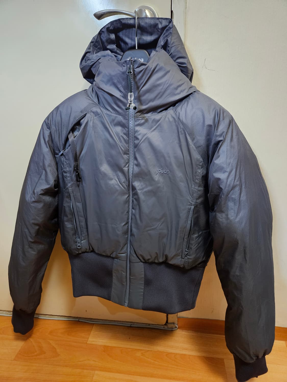 2 사이즈) OJOS 오호스 리버시블 체크 패디드 자켓 패딩 차콜 상품이미지4