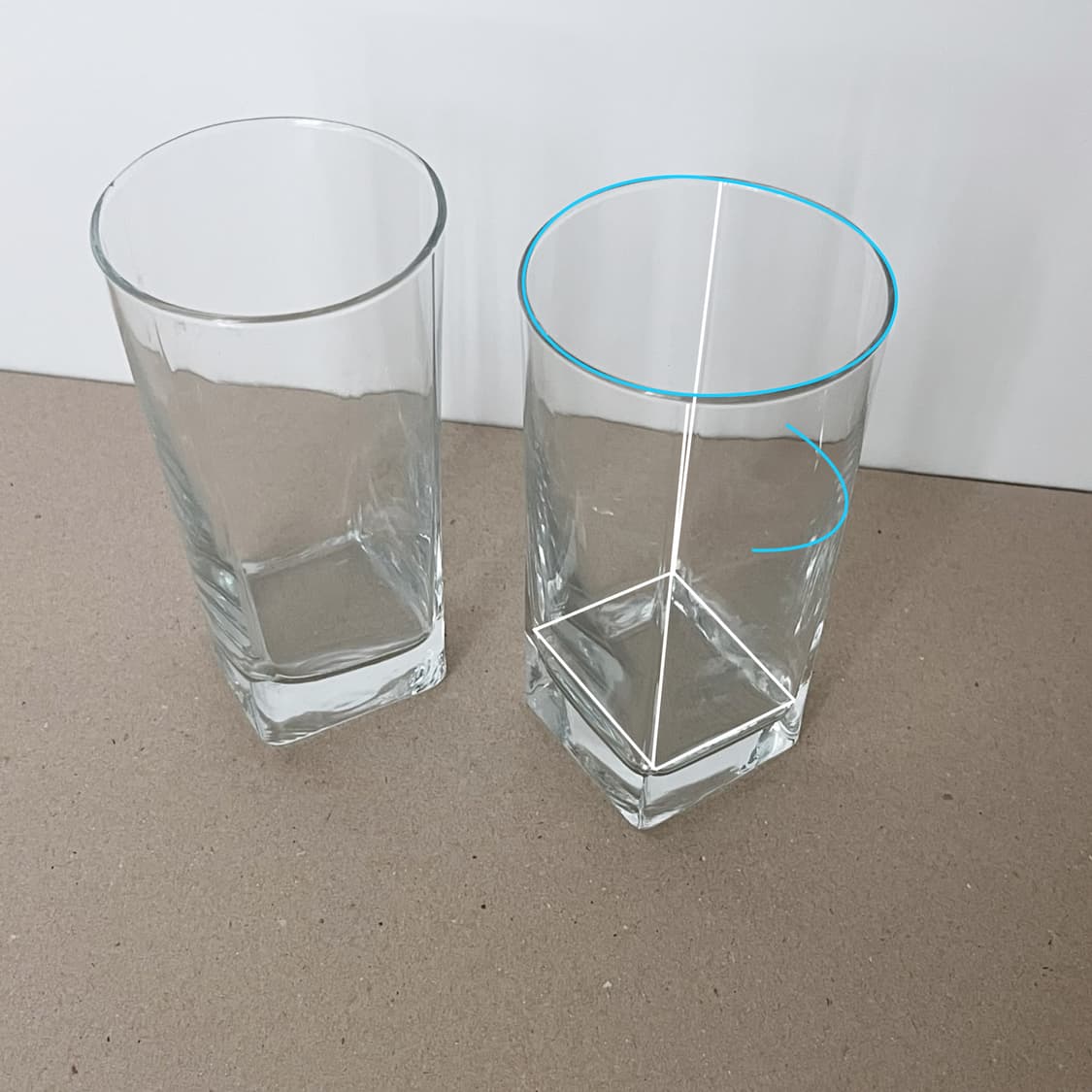 Vintage Square Round Glass Cup Set 상품이미지3