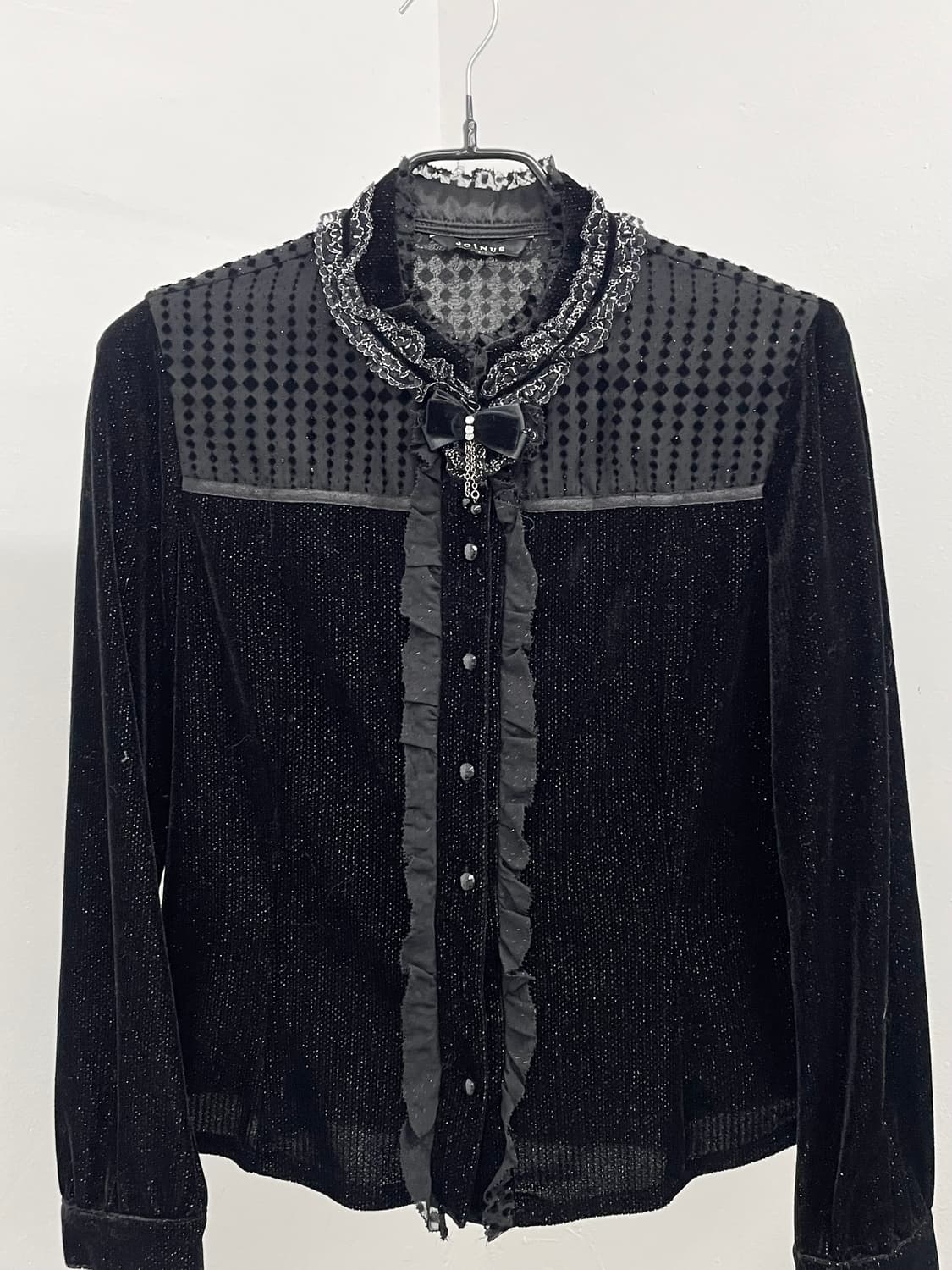 고딕 벨벳 프릴 블라우스 상품이미지5