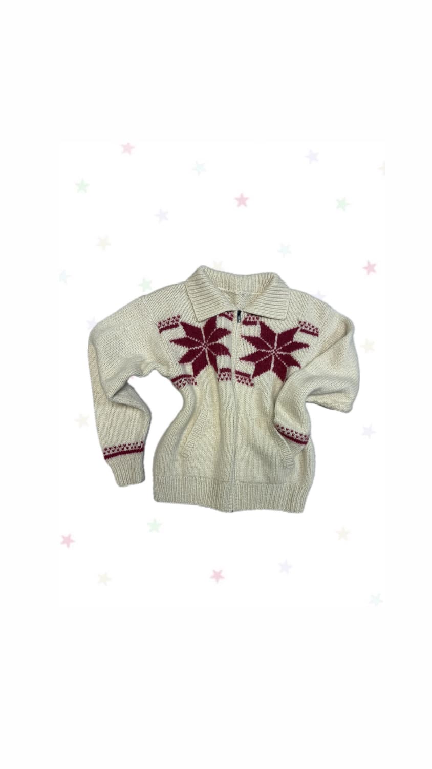 체리맛 눈꽃 니트집업 상품이미지4