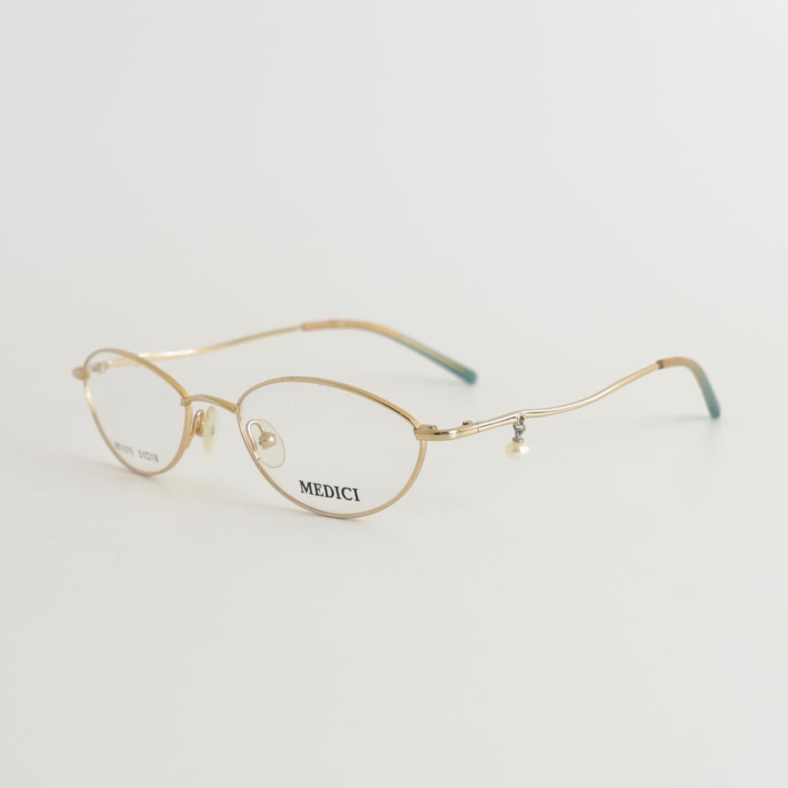 올드올즈 데드스탁 빈티지 MEDICI 켓츠 오벌 진주 템플 메탈 안경 상품이미지1