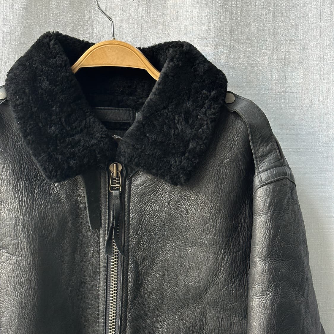 할리데이비슨 빈티지 B-3 무스탕 자켓 블랙 L 상품이미지2