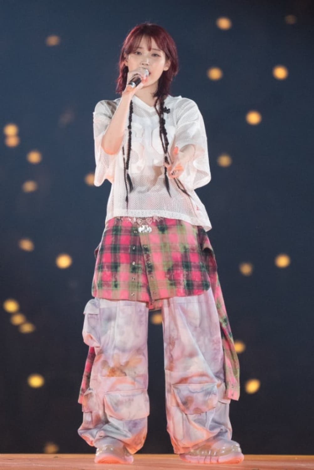 아이유 착용) 오픈와이와이 openyy 레이어드 체크 스커트 상품이미지1