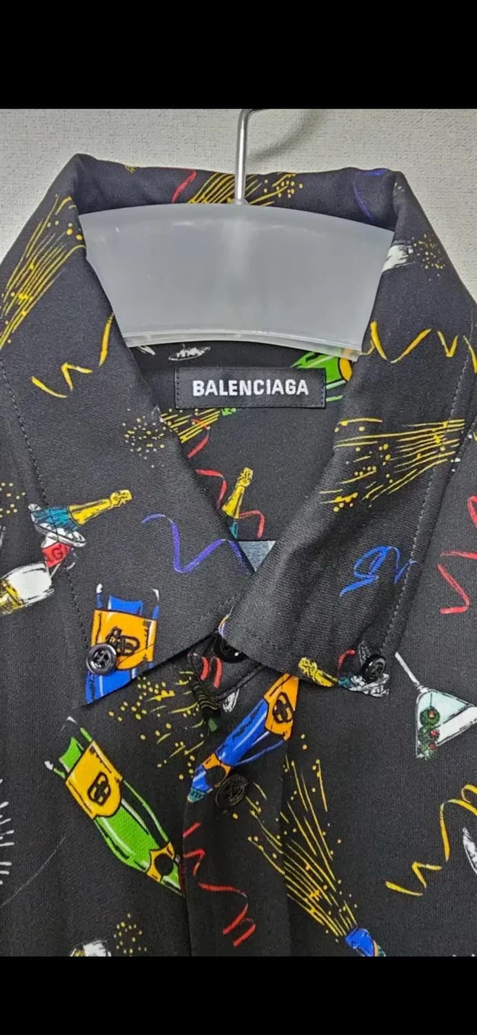 최종 할인! 발렌시아가 셔츠 /블랙 크레페 셀레브레이션 셔츠 상품이미지3