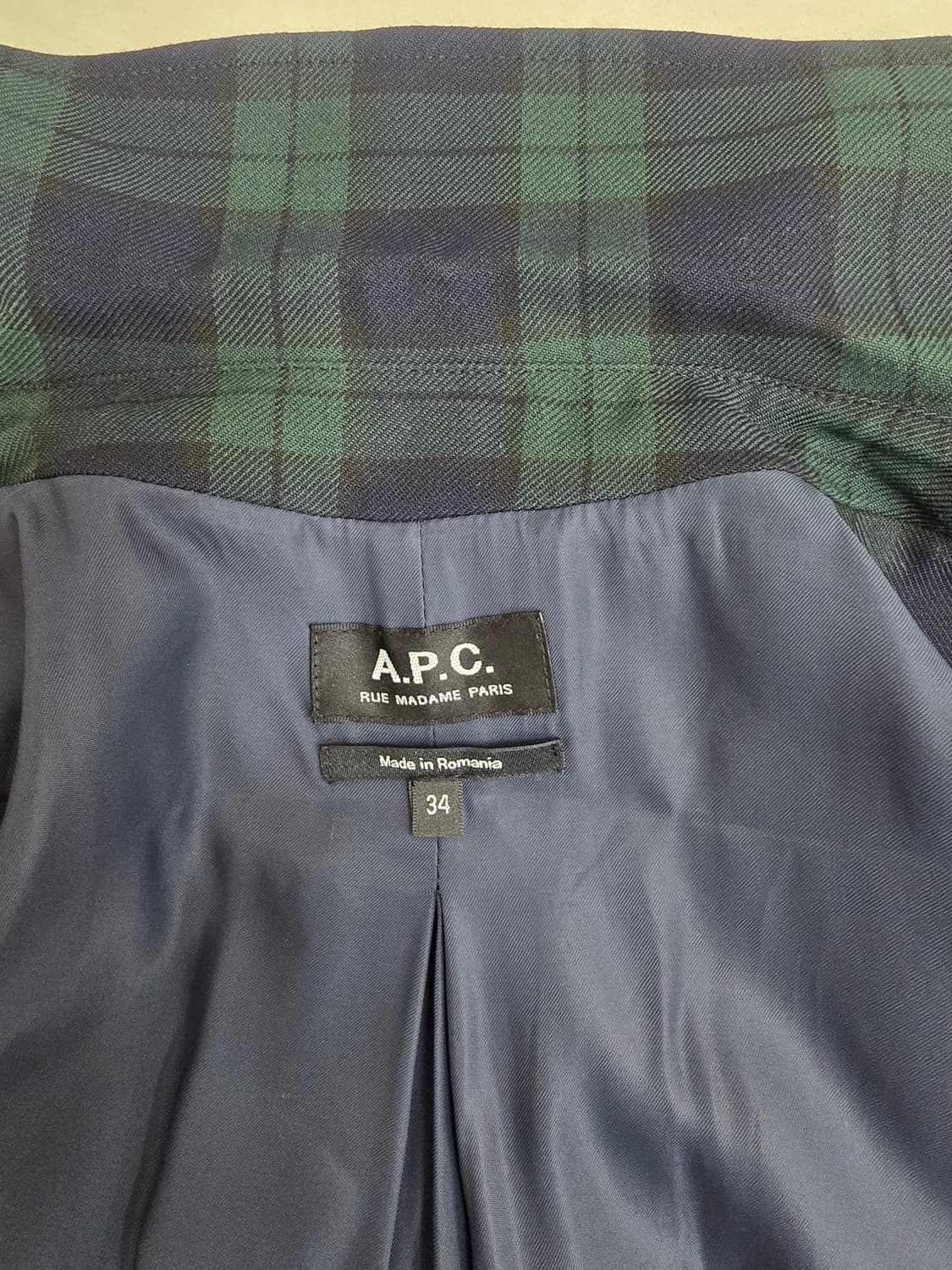 A.P.C 타탄체크 간절기 아방 코트 상품이미지9