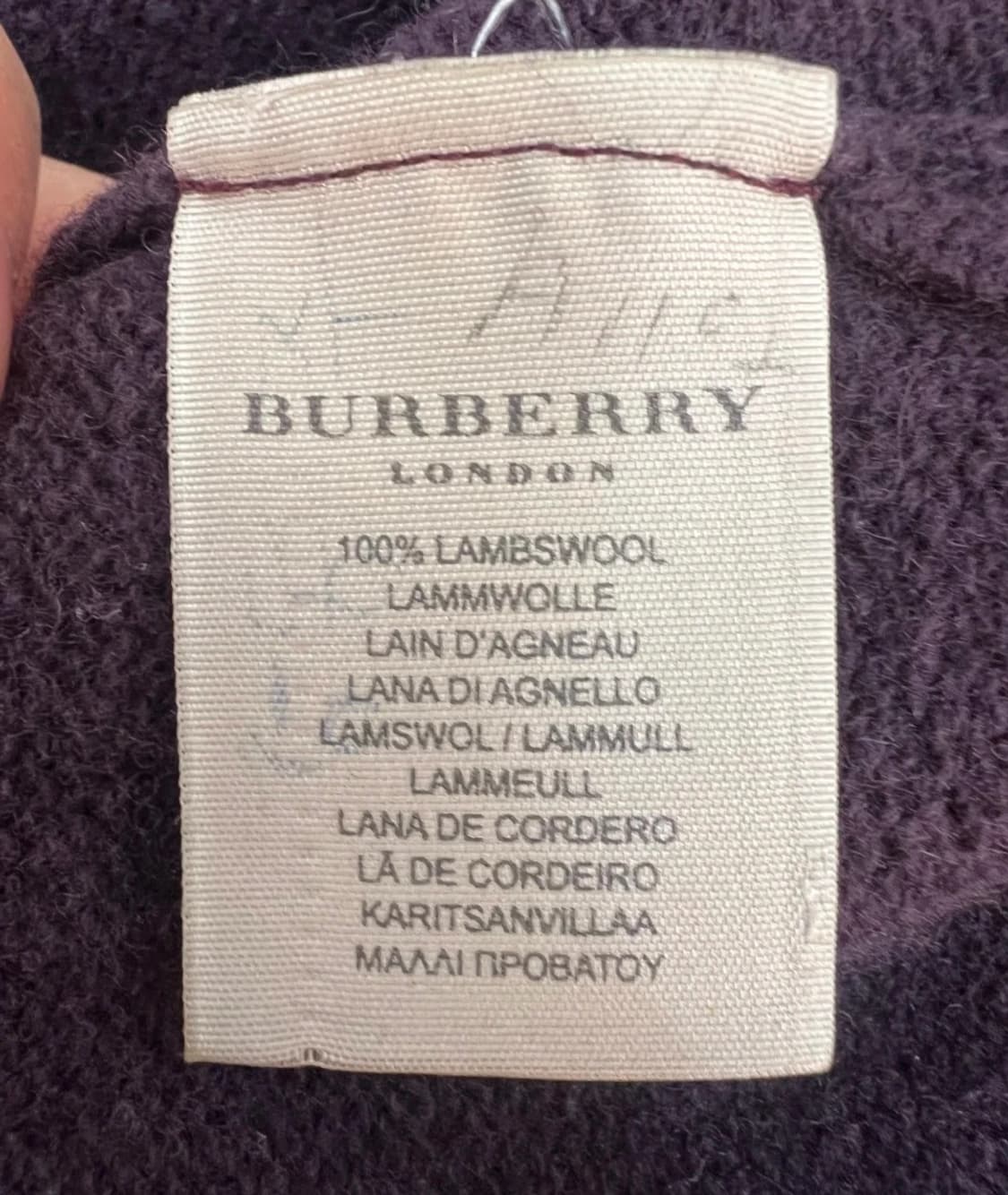 버버리 남성 퍼플 울 반집업니트
 상품이미지7
