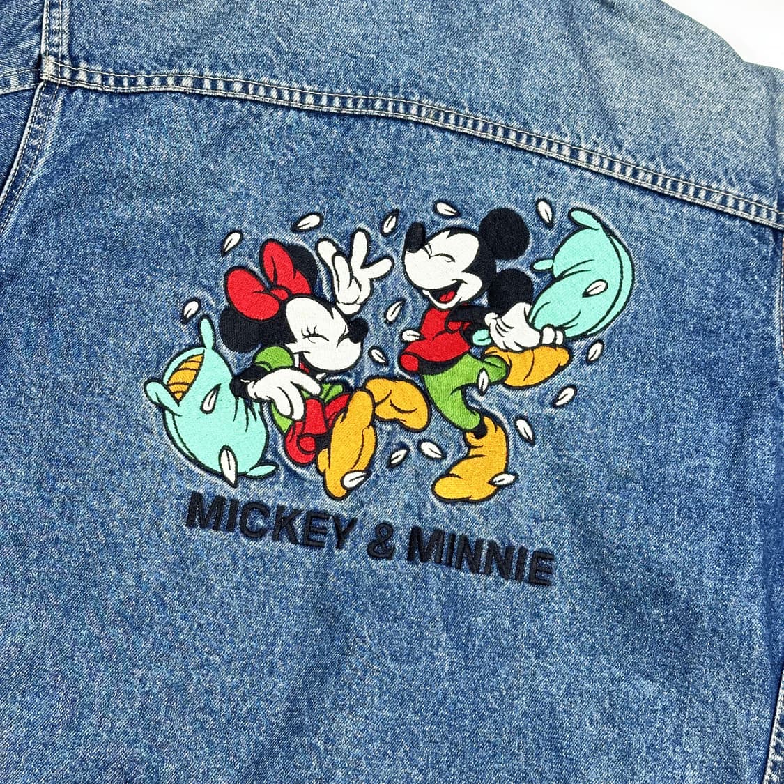 90s 빈티지 디즈니 미키마우스 자수 데님자켓 S 상품이미지5