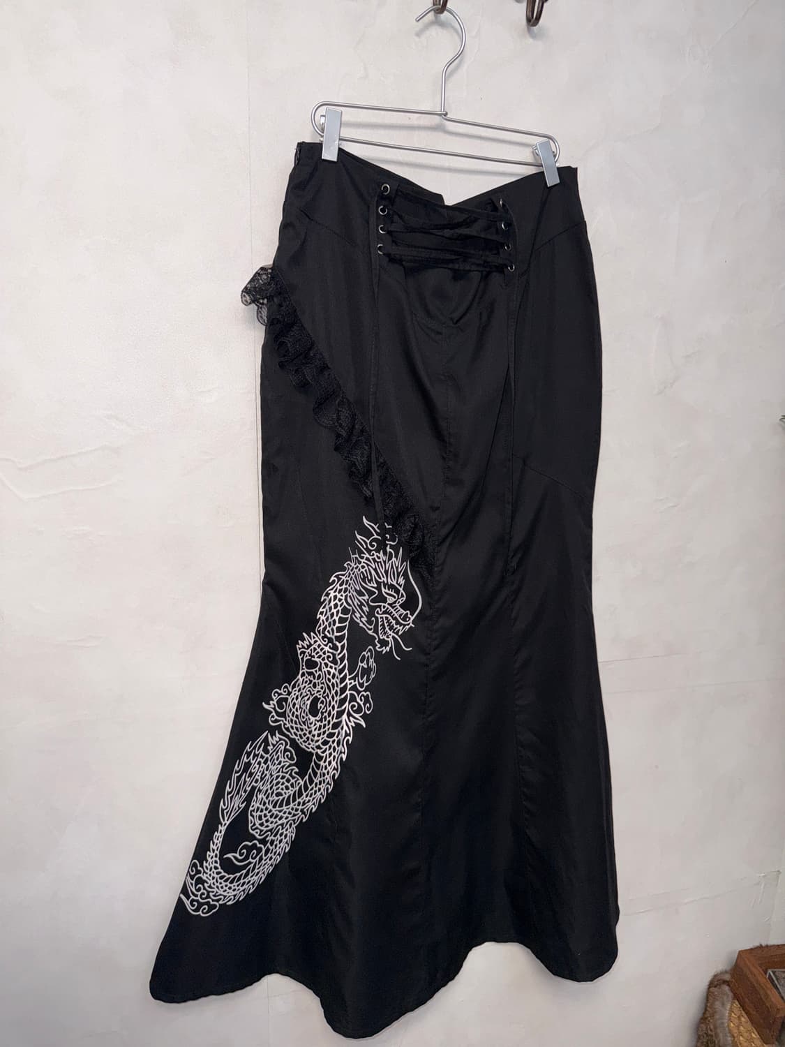 Black oriental dragon lace corset skirt 상품이미지2