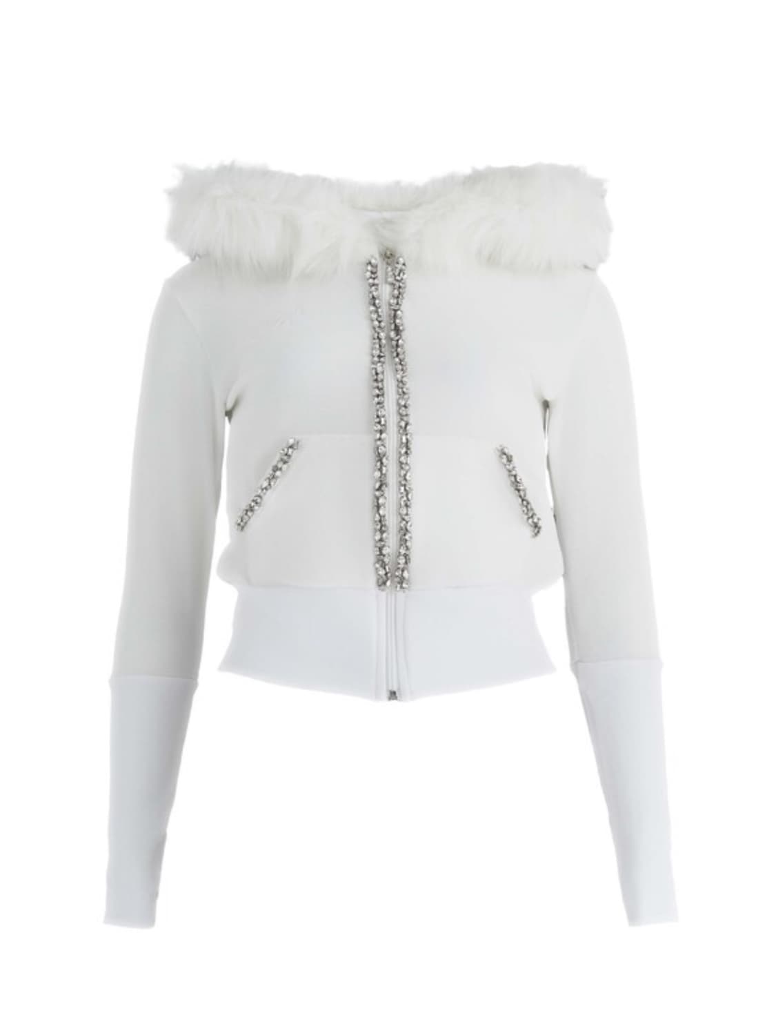 베이비메탈클럽 글램 퍼 벨루아 후드집업 화이트 상품이미지2