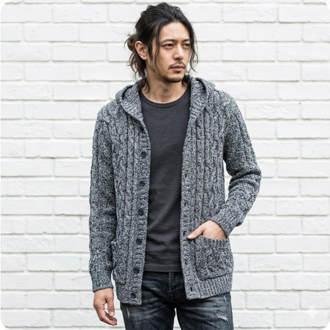 100 / 미국 비투브랜드 후드 케이블니트 가디건/ 402-2026 상품이미지1