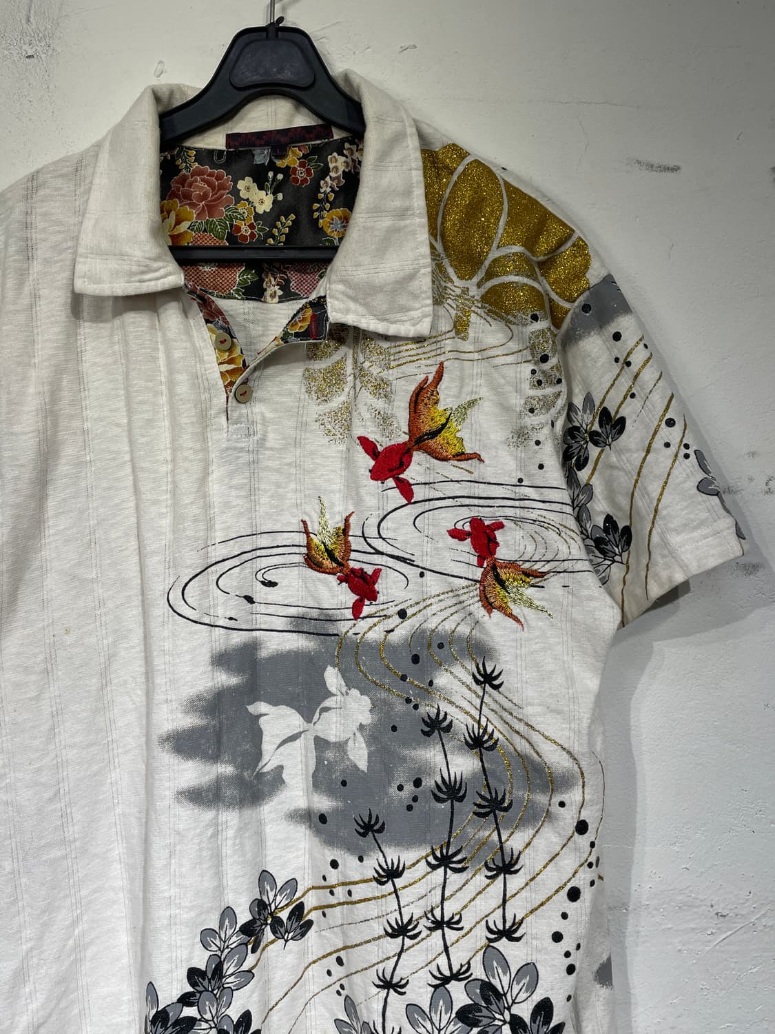 일본빈티지 오리엔탈 자수 반팔 티셔츠 L 상품이미지8