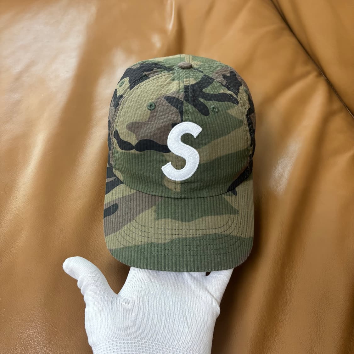 슈프림 S로고 6패널 볼캡 모자 24ss 시어서커 우드랜드 카모 상품이미지2