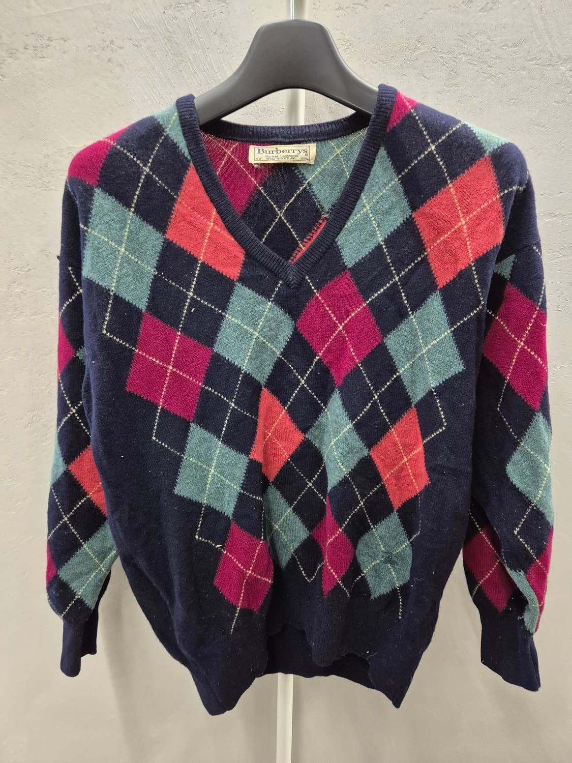 버버리 아가일 니트 42사이즈 100% 램스울 상품이미지2