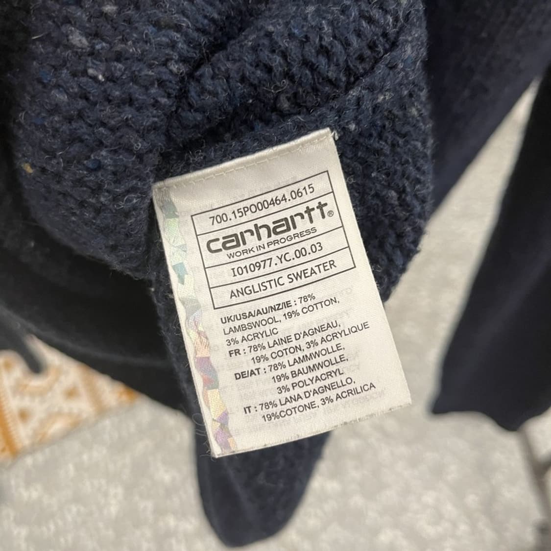 칼하트 WIP 앙글리스틱 컨트리 빈티지 뜨개 울 니트 M C10861 상품이미지6