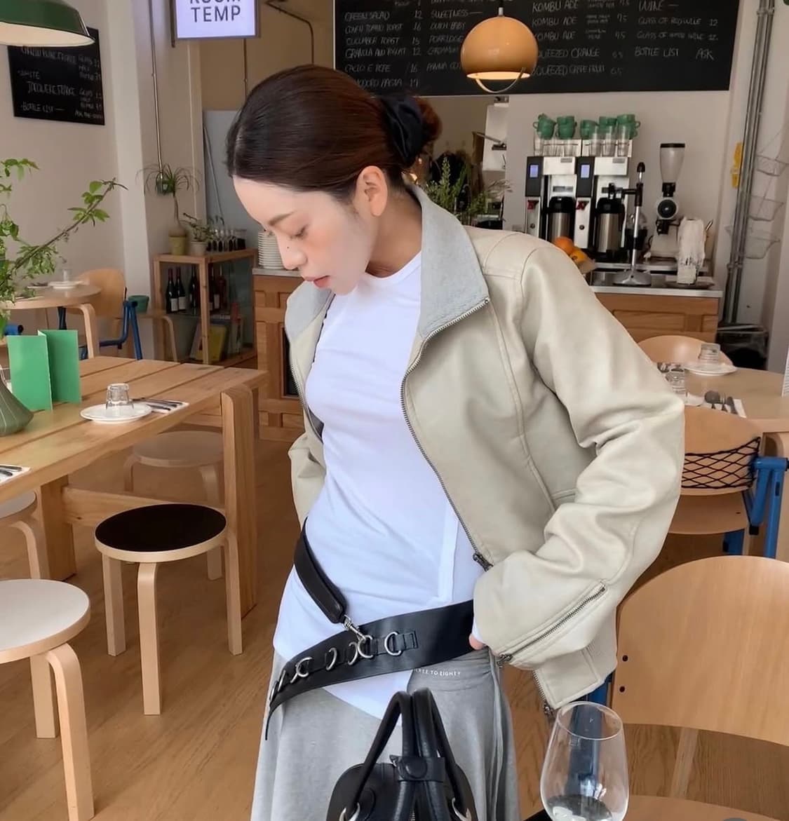 밀로우먼 리브드 레더 워크 자켓 상품이미지3