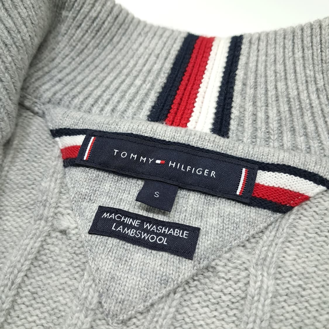CL270 S 타미힐피거 램스울 케이블 하프집업 그레이 니트 상품이미지4