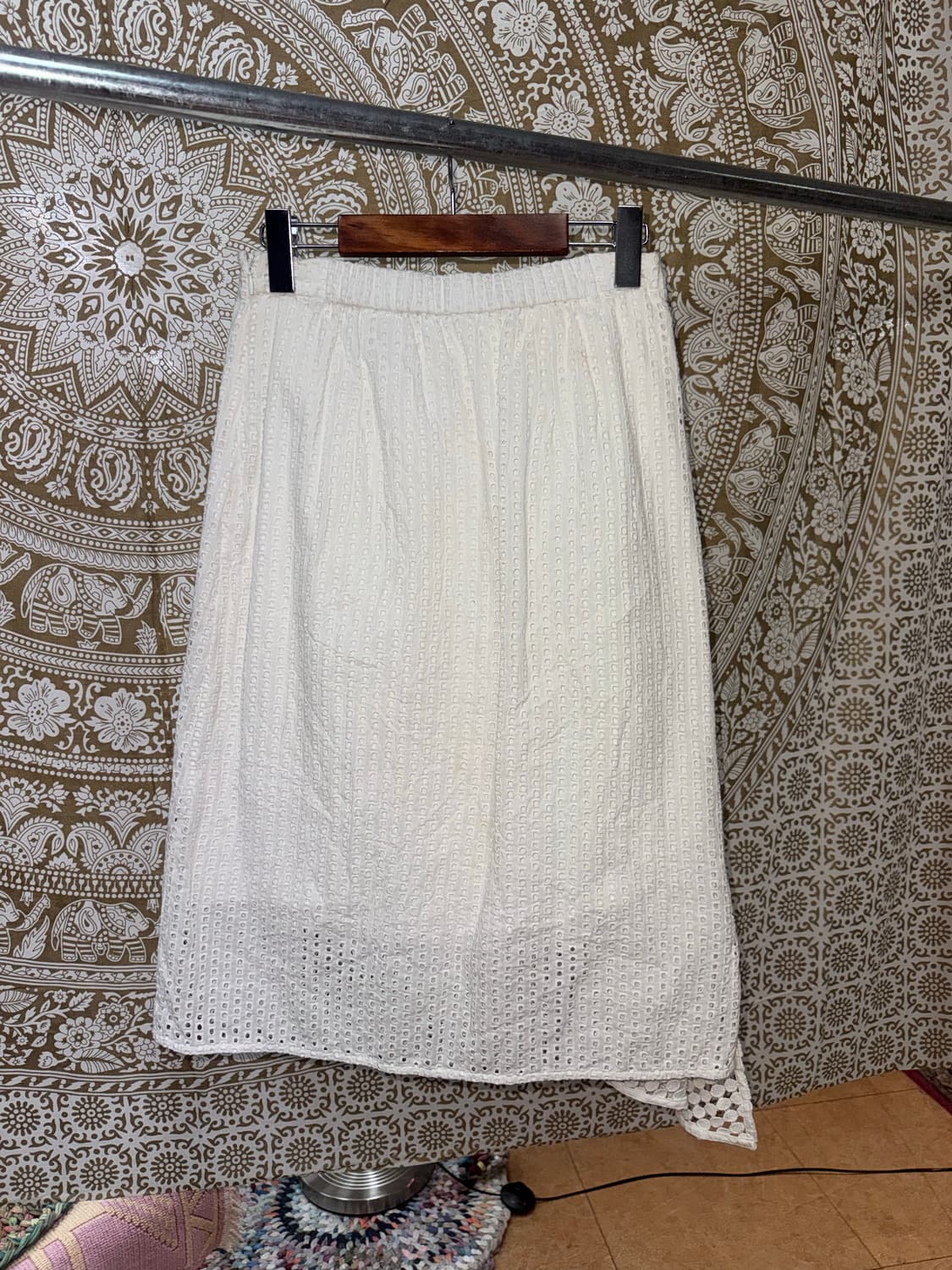 빈티지 펀칭 밴딩 미디스커트  상품이미지5