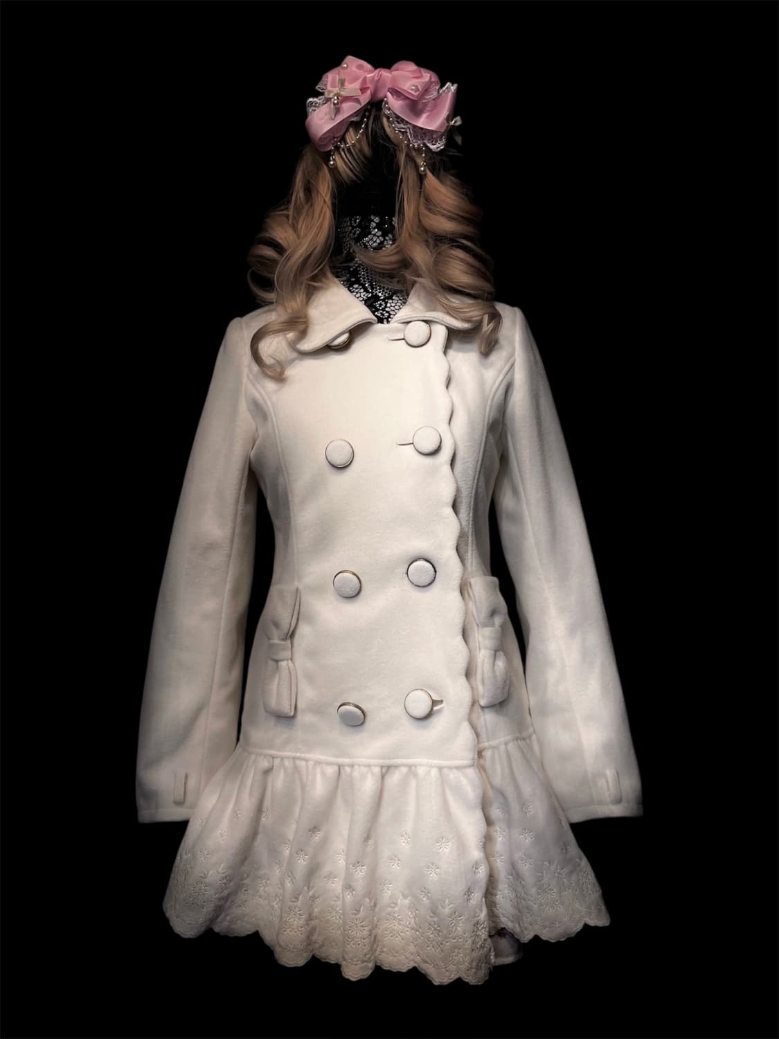 LIZLISA 리본 화이트 히메갸루 코트 상품이미지1