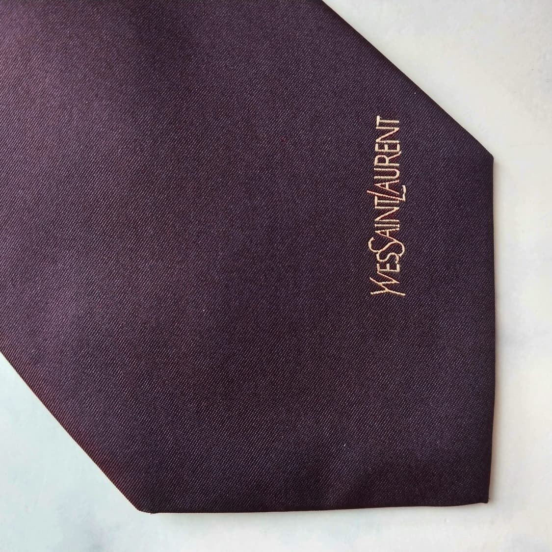 입생로랑 실크 와인 솔리드 넥타이 9.6cm A+~A등급 K1905
 상품이미지8